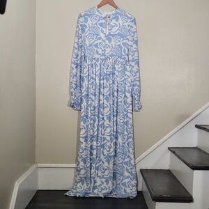Alcoolique Blue Floral Maxi Dress